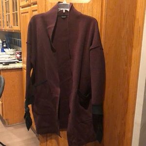 solutions! Beautiful Burgundy & Black Cardigan - Size XL